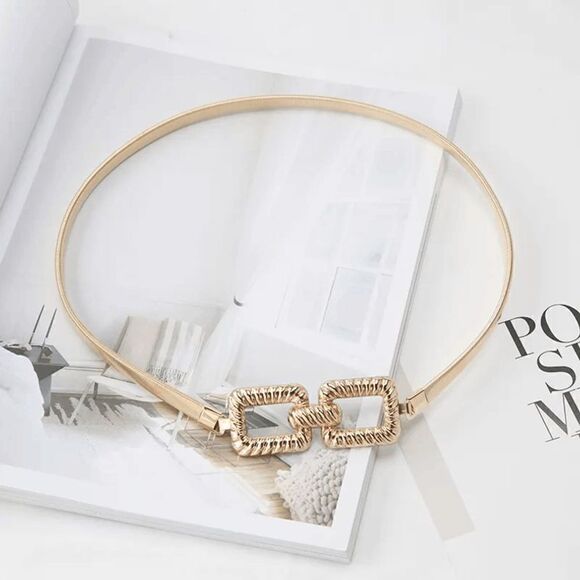 2/$21 Ladies Fun Gold Stretch Belt - Picture 1 of 3